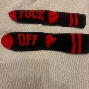 Black and Red Graphic Socks